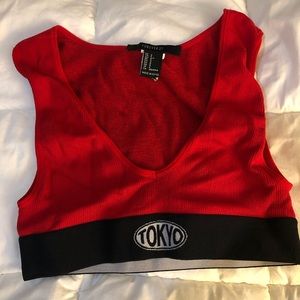 Super cropped red Tokyo tank